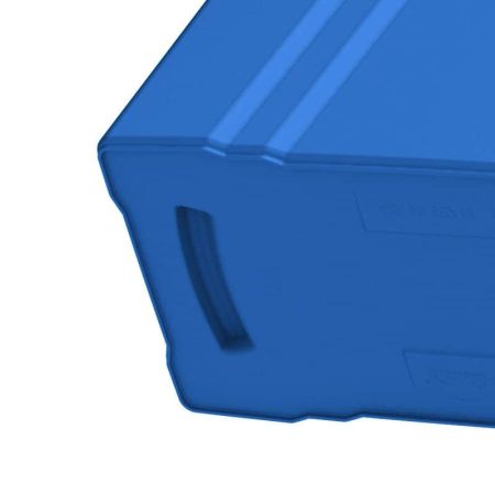 Tall Slim Plastic Rectangular Open Recycling Blue Box, 87-L