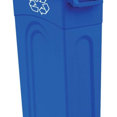 Tall Slim Plastic Rectangular Open Recycling Blue Box, 87-L