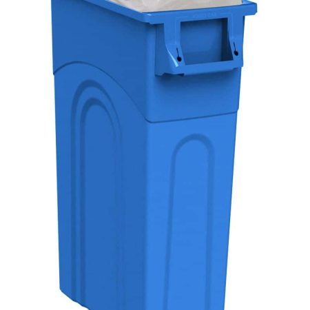 Tall Slim Plastic Rectangular Open Recycling Blue Box, 87-L