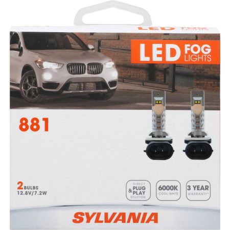 881 Sylvania ZEVO® LED Fog Lights, 6000k Cool White Light, 2-pk