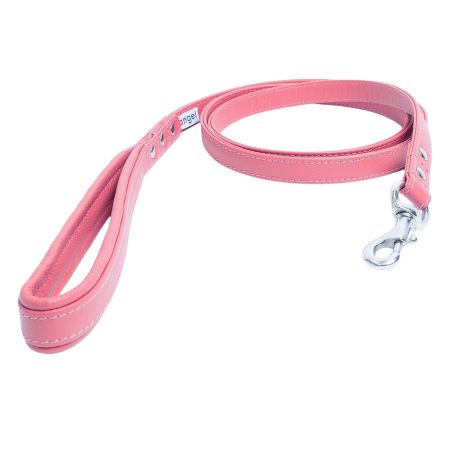 Alpine Dog Leash Leather 72in - Bubblegum Pink