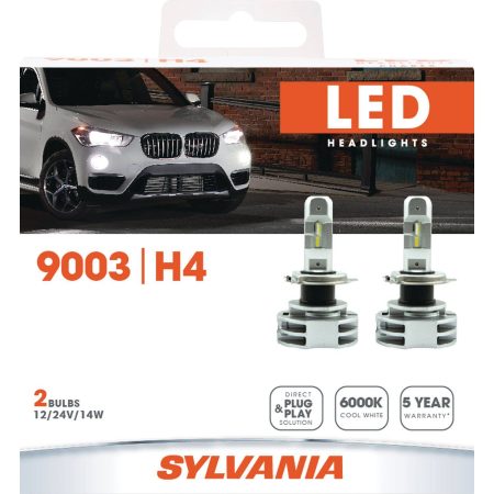 9003 Sylvania ZEVO® LED Headlight Bulb, 6000k Cool White Light, 2-pk