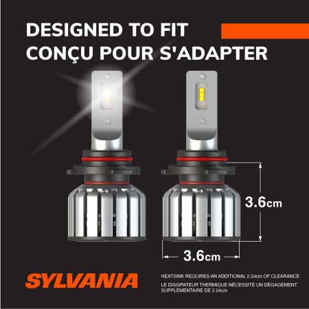 Sylvania 9012 LED Automotive Headlights, 600K Cool White, 2-pk