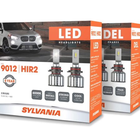 Sylvania 9012 LED Automotive Headlights, 600K Cool White, 2-pk