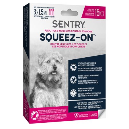 Squeez-On Flea Tick & Mosquito Control for Dogs up to 15kg