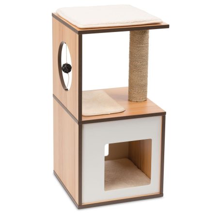 PIXI Small Vesper Box Walnut Cat Tree