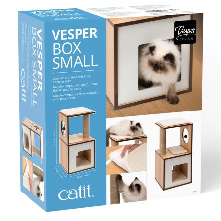 PIXI Small Vesper Box Walnut Cat Tree