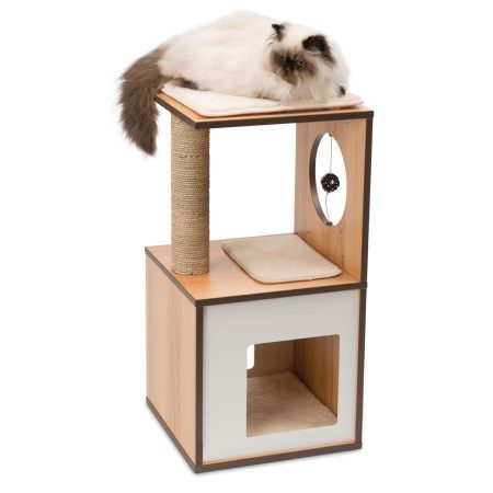 PIXI Small Vesper Box Walnut Cat Tree