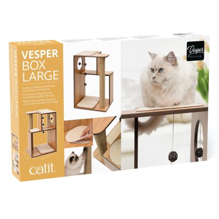 PIXI Large Vesper Box Walnut Cat Tree