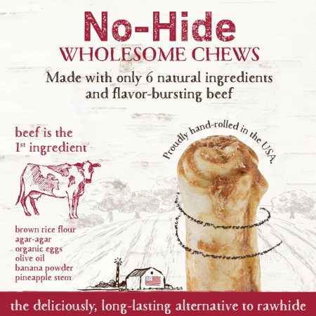 No-Hide Grass-Fed Beef Natural Rawhide Alternative Dog Chew