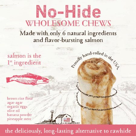 No-Hide Wild-Caught Salmon Natural Rawhide Alternative Dog Chew