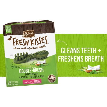 Fresh Kisses Double-Brush Coconut & Botanical Oils Small Breed Dog Treats