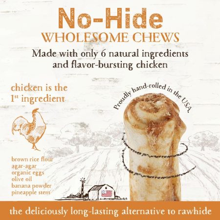 No-Hide Cage-Free Chicken Natural Rawhide Alternative Dog Chews 2 Pack