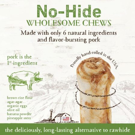 No-Hide Humanely-Raised Pork Natural Rawhide Alternative Dog Chew