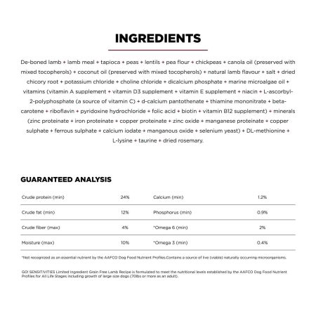 Sensitivities Limited Ingredient Grain-Free Lamb Recipe Dog Food