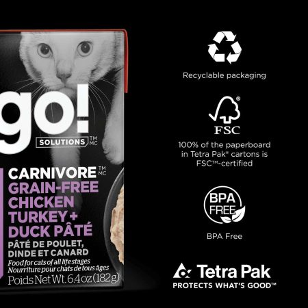 Carnivore Grain-Free Chicken, Turkey + Duck Pate Recipe Cat Food