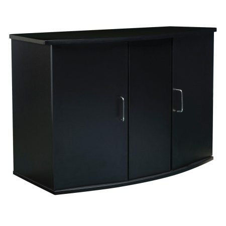 Bow Front Black Aquarium Cabinet