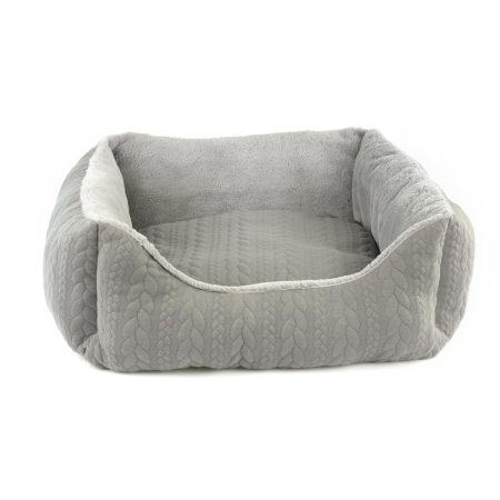 Cable Knit Grey Bolster Bed Grey