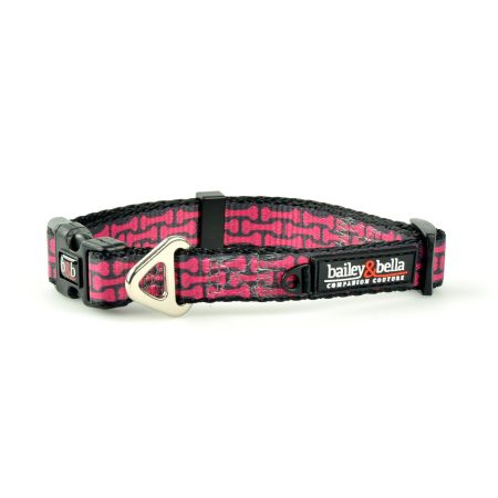 Adjustable Pink Bones Dog Collar