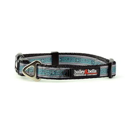 Adjustable Blue Squares Dog Collar