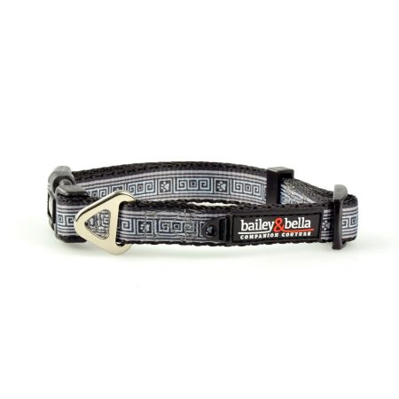 Adjustable Grey Squares Dog Collar