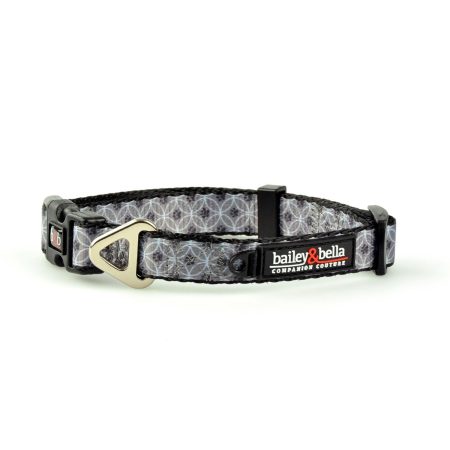 Adjustable Grey Circles Dog Collar