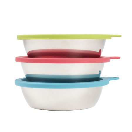 Stainless Steel Bowls + Silicone Lids - 6pc Box Set