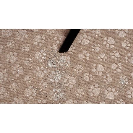 Premium Debossed Paw Litter Trapping Mat - Taupe