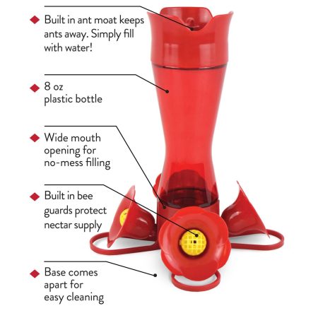 Pinch-Waist Plastic Hummingbird Feeder