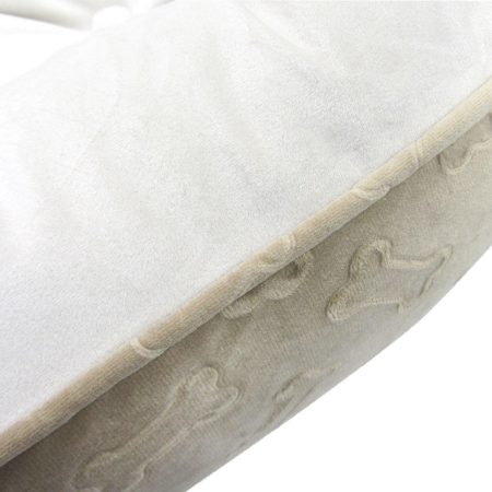 Bone Embossed Round Bed Taupe