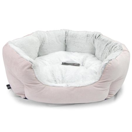 Velvet Bolster Bed Pink