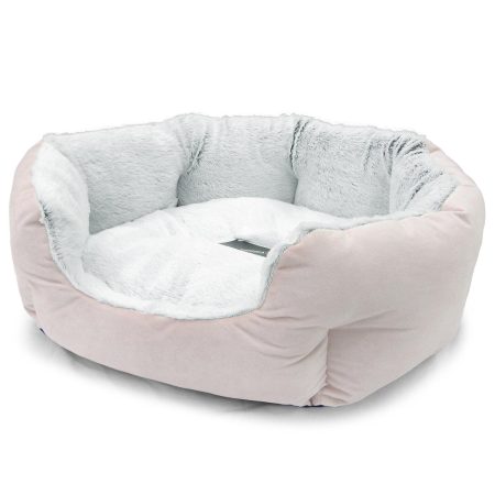 Velvet Bolster Bed Pink