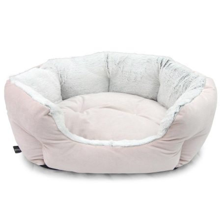 Velvet Bolster Bed Pink