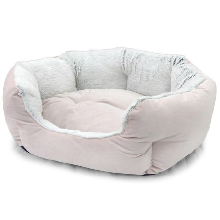 Velvet Bolster Bed Pink