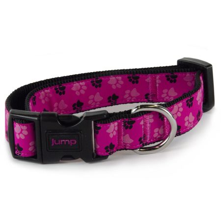 Nylon Adjustable Pink Paw Collar