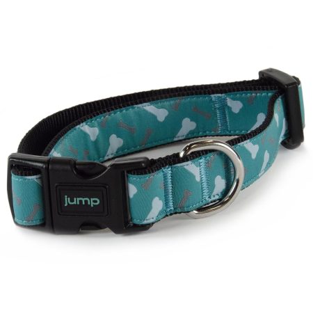 Nylon Adjustable Teal Bones Dog Collar