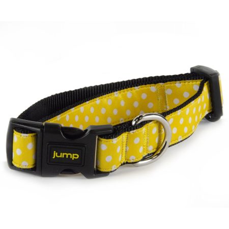 Nylon Adjustable Yellow Polka Dot Dog Collar