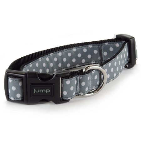 Nylon Adjustable Grey Polka Dot Dog Collar