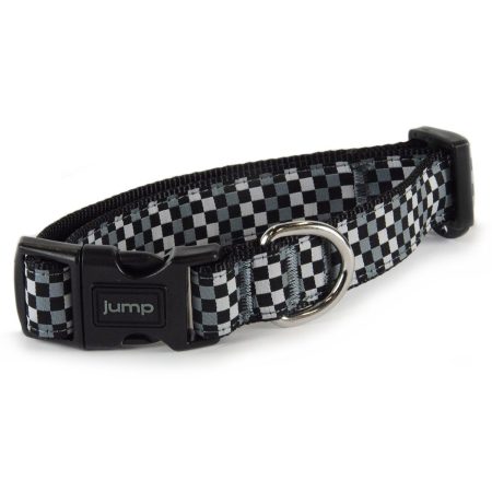 Nylon Adjustable Grey Gingham Dog Collar