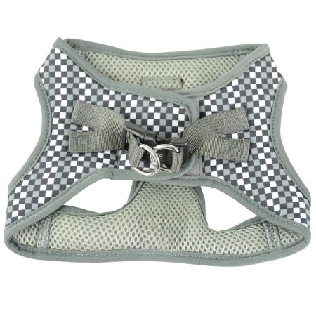 Vest Grey Gingham Dog Harness