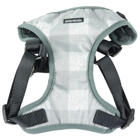 Plaid Grey Dog Harness