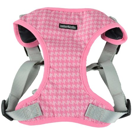 Houndstooth Pink Dog Harness