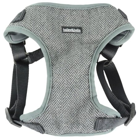 Herringbone Grey Dog Harness