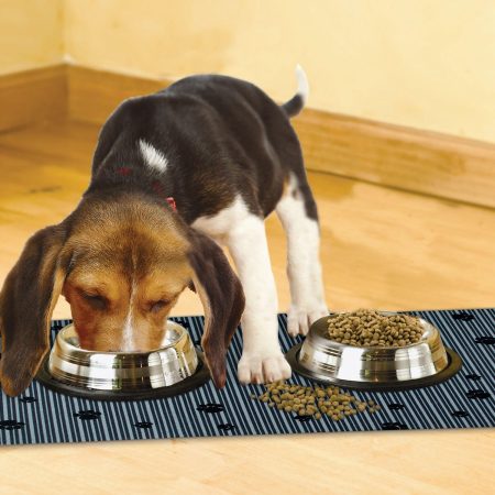 Place Mat - Grey Stripe Black Paw