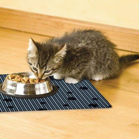 Place Mat - Grey Stripe Black Paw