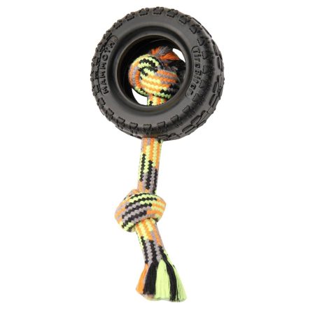 Tirebiter II with Rope Dog Toy Assorted Colours