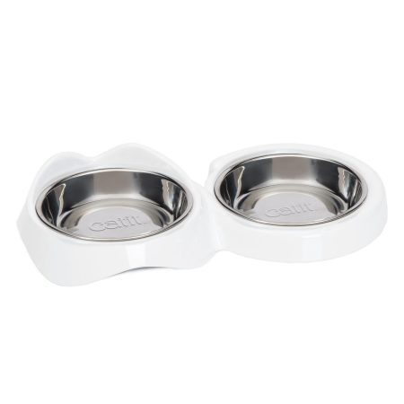 PIXI Double Feeding White Dish