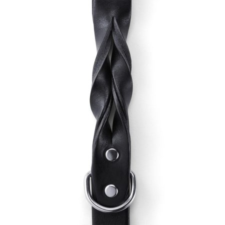 Leather 1in Black Dog Leash