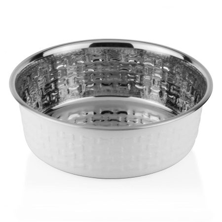 Stainless Steel White Dog Bowl