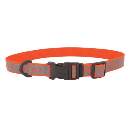 Water & Woods Reflective Adjustable Dog Collar Orange